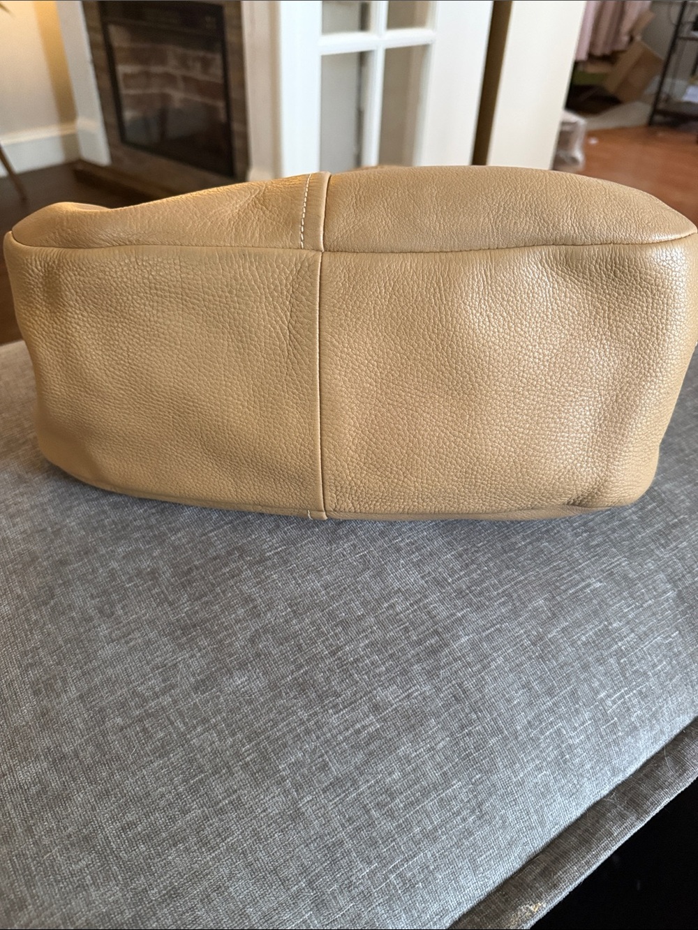 Prada Taupe Leather Shoulder Hobo with Gold Hardware - Picture 4 of 10